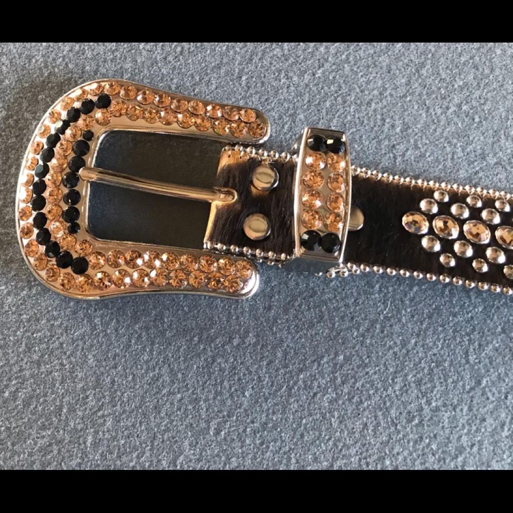 BB Simon Swarovski Crystal and Cowhair leather